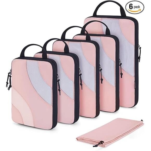 Compression Packing Cubes for Travel, 6 Set Travel Packing Cubes for Suitcases - Picture 7 of 7